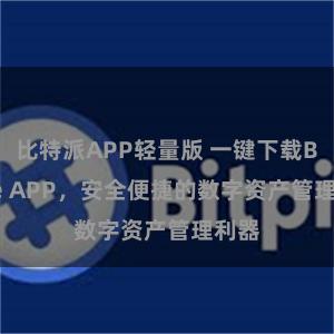 比特派APP轻量版 一键下载Bitpie APP，安全便捷的数字资产管理利器