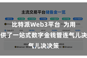 比特派Web3平台  为用户提供了一站式数字金钱管连气儿决决策